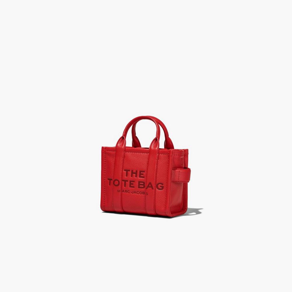 Marc Jacobs Leather Micro Women's Tote Bag True Red  Australia |  ROT-529074