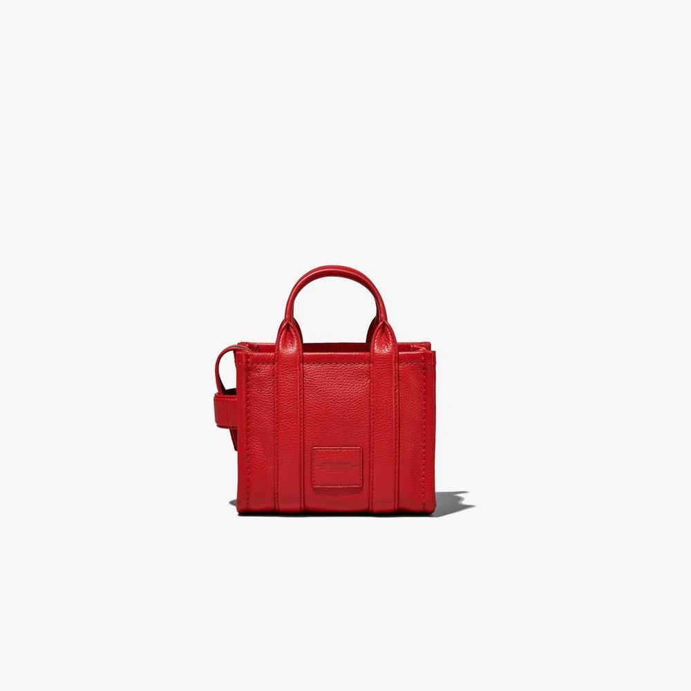 Marc Jacobs Leather Micro Women's Tote Bag True Red  Australia |  ROT-529074