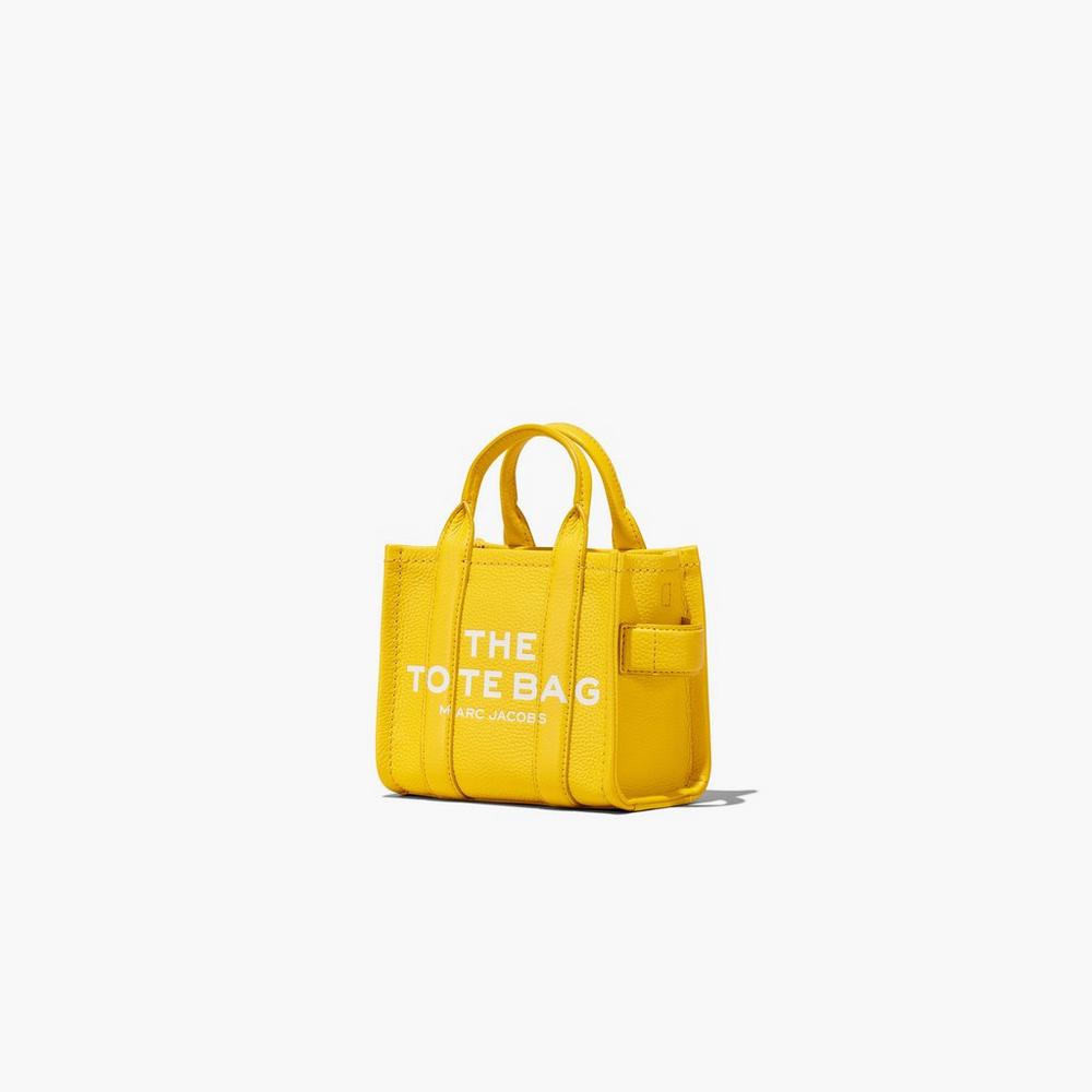 Marc Jacobs Leather Micro Women's Tote Bag Yellow  Australia |  SEV-810629