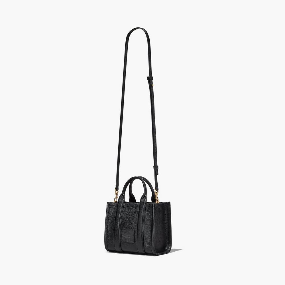 Marc Jacobs Leather Micro Women's Tote Bag Black  Australia |  TEW-807563