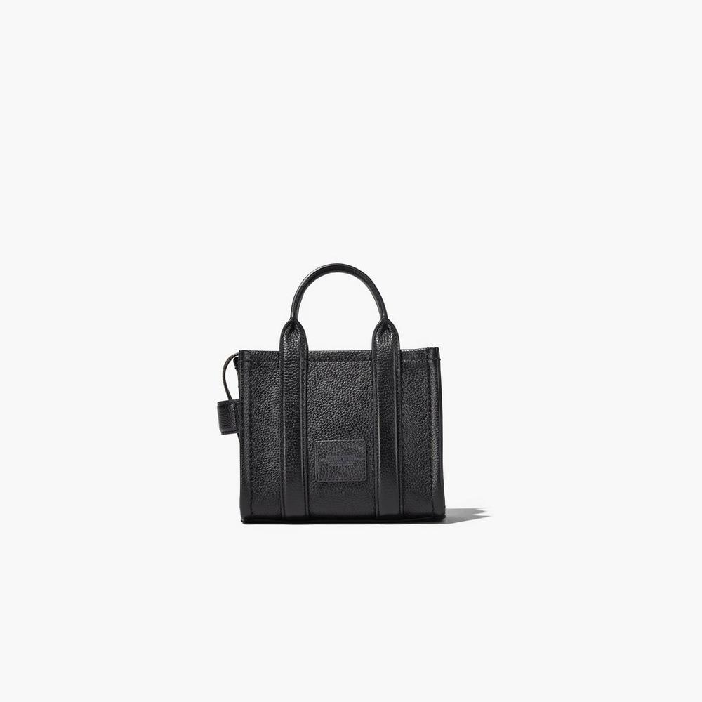 Marc Jacobs Leather Micro Women's Tote Bag Black  Australia |  TEW-807563