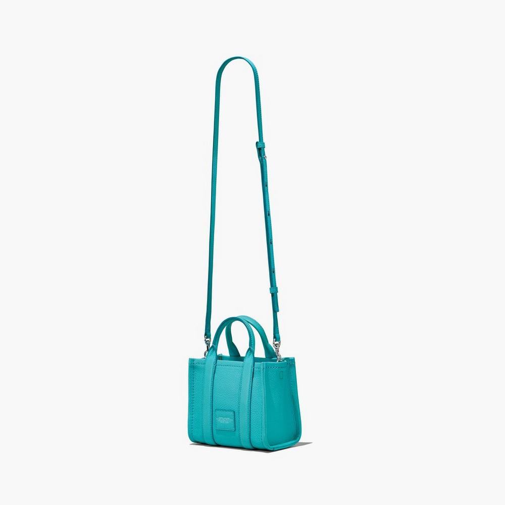 Marc Jacobs Leather Micro Women's Tote Bag Darkturquoise  Australia |  VIA-412678