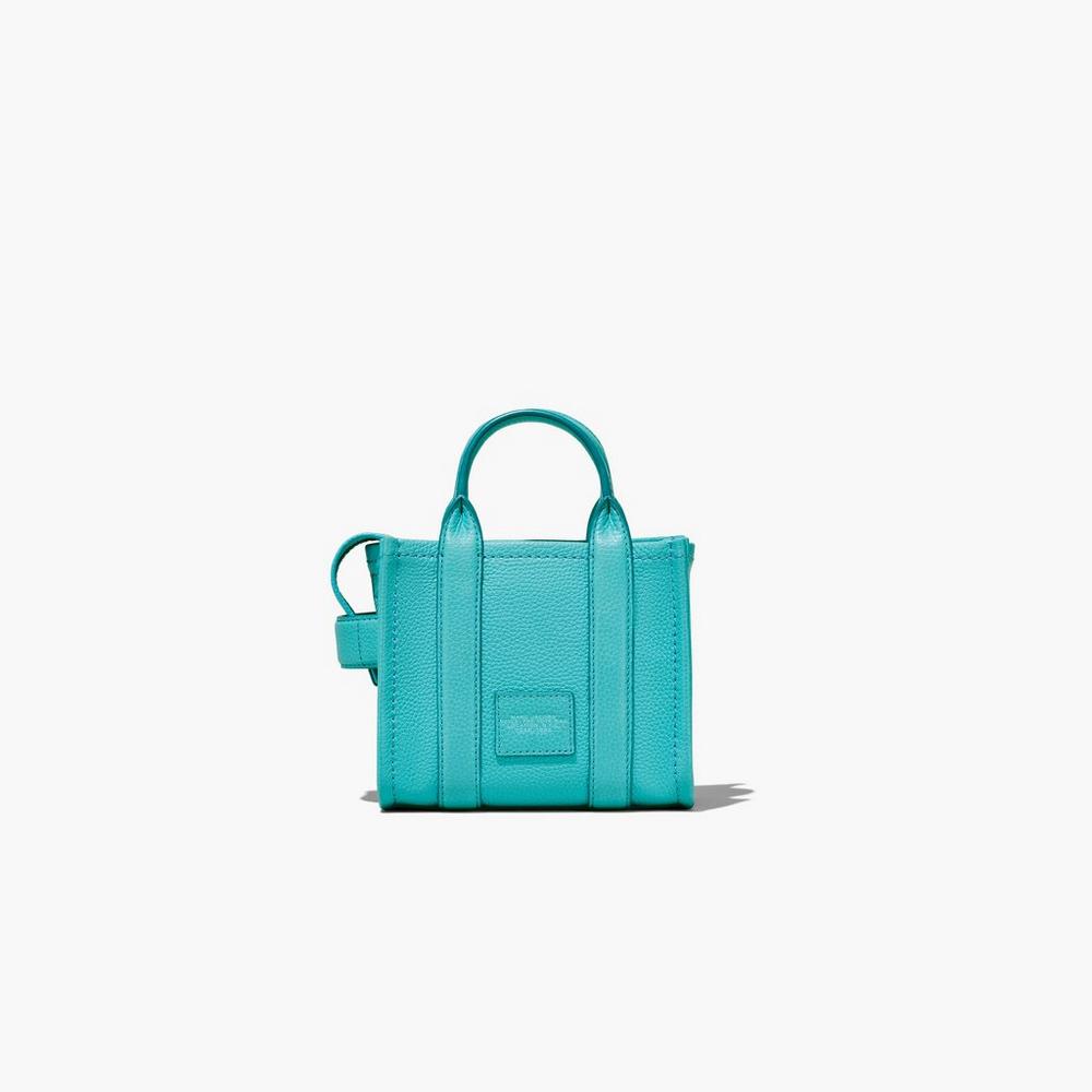 Marc Jacobs Leather Micro Women's Tote Bag Darkturquoise  Australia |  VIA-412678