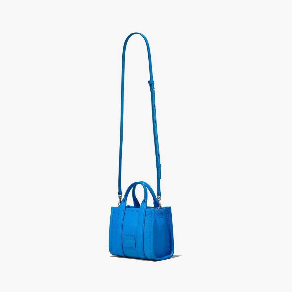 Marc Jacobs Leather Micro Women's Tote Bag Blue Sea  Australia |  VMJ-690358