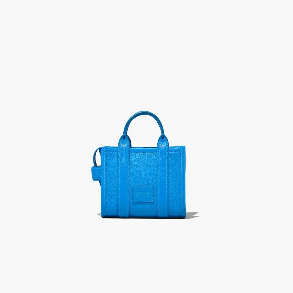 Marc Jacobs Leather Micro Women's Tote Bag Blue Sea  Australia |  VMJ-690358