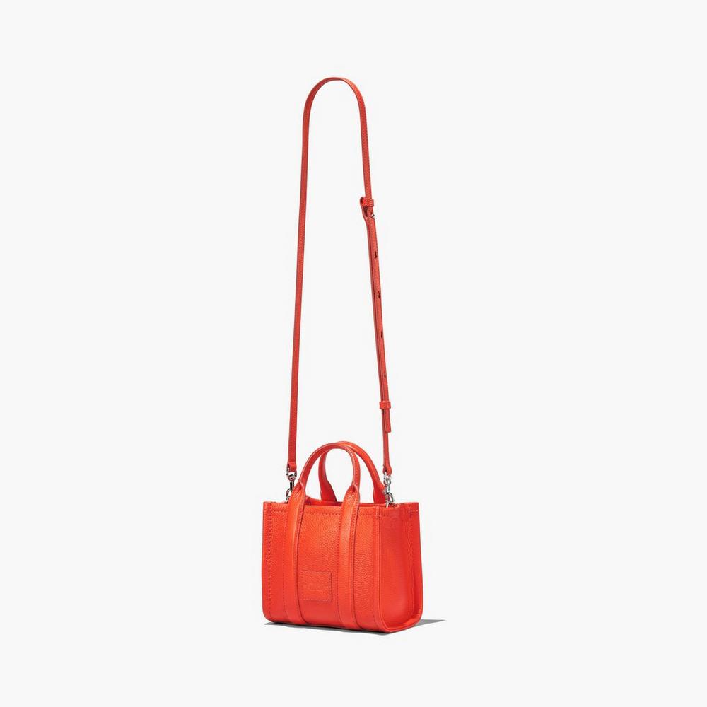 Marc Jacobs Leather Micro Women's Tote Bag Electric Orange  Australia |  ZNK-684172