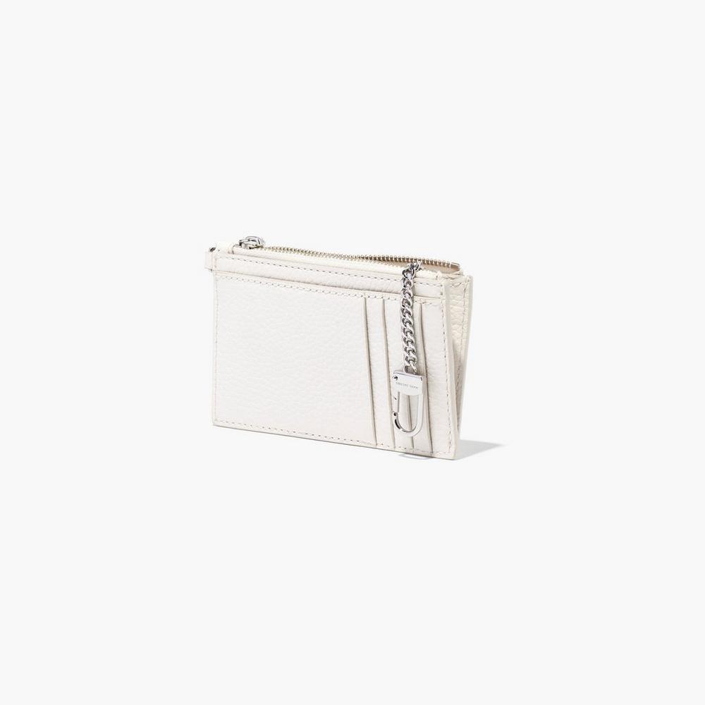 Marc Jacobs Leather Top Zip Wristlet Women's Small Wallets Cotton White  Australia |  HAY-947581