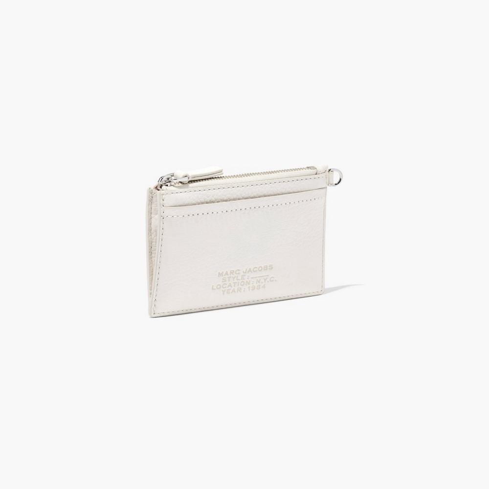 Marc Jacobs Leather Top Zip Wristlet Women's Small Wallets Cotton White  Australia |  HAY-947581