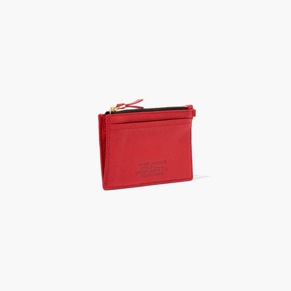 Marc Jacobs Leather Top Zip Wristlet Women's Small Wallets True Red  Australia |  VYF-457923