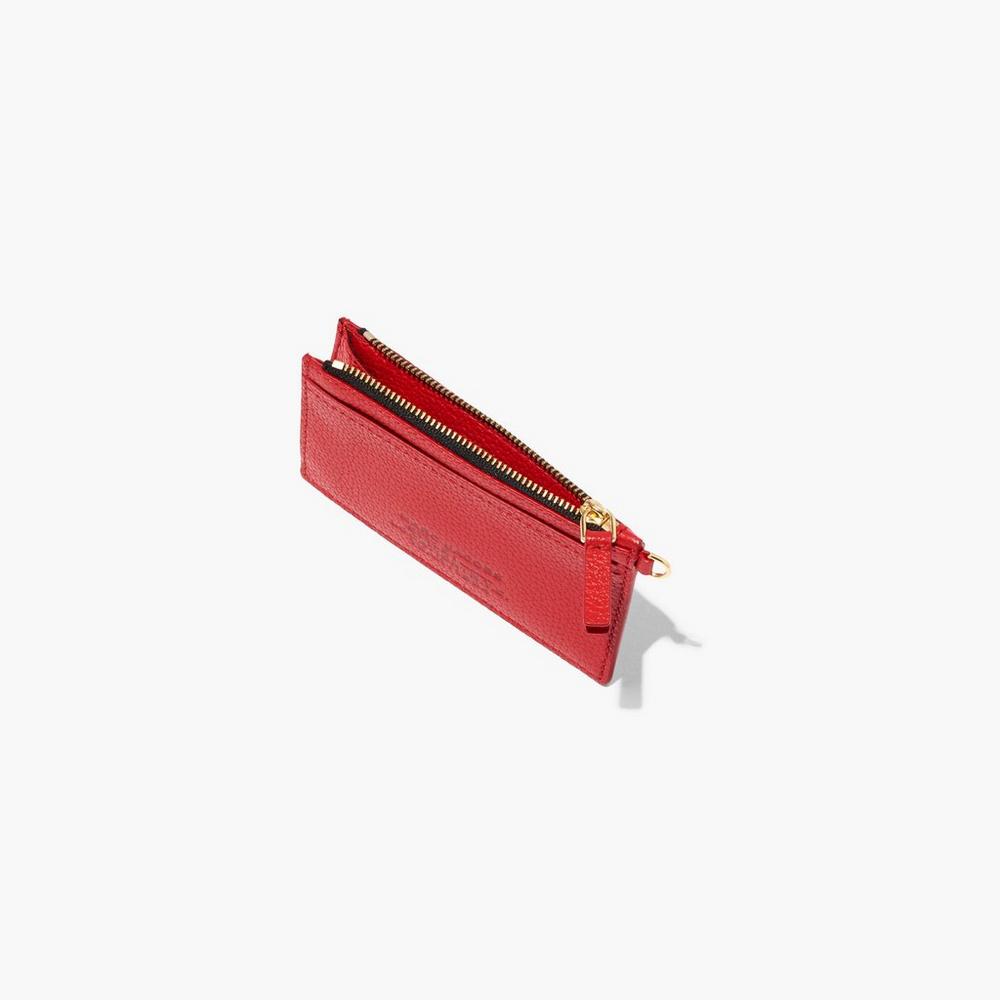 Marc Jacobs Leather Top Zip Wristlet Women's Small Wallets True Red  Australia |  VYF-457923