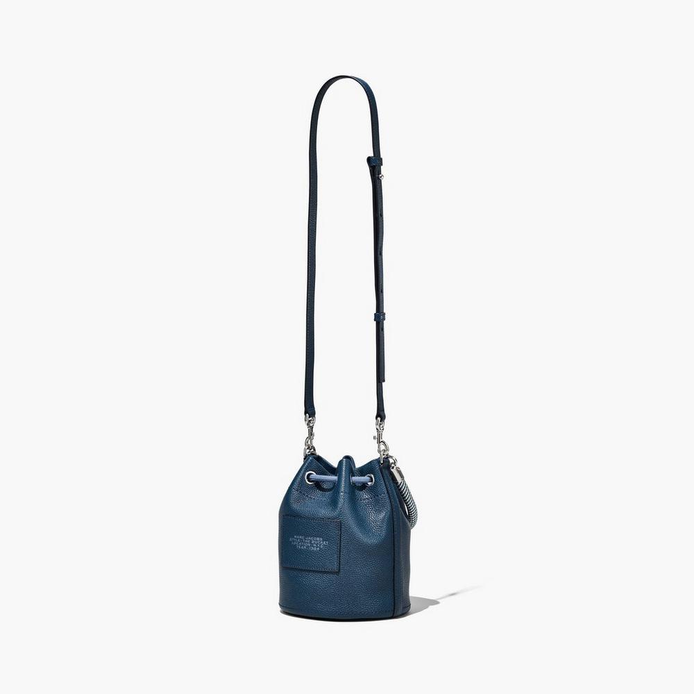 Marc Jacobs Leather Women's Bucket Bag Blue Sea  Australia |  DOA-716584