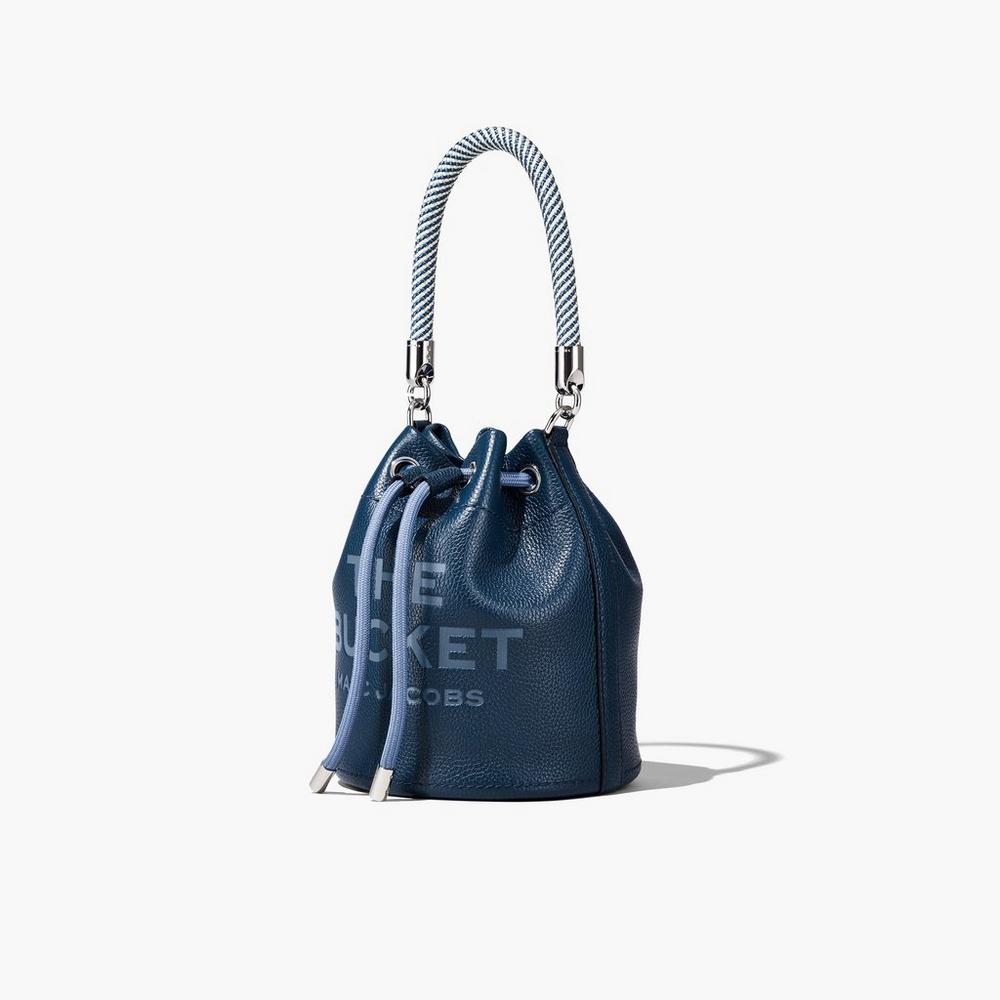 Marc Jacobs Leather Women's Bucket Bag Blue Sea  Australia |  DOA-716584