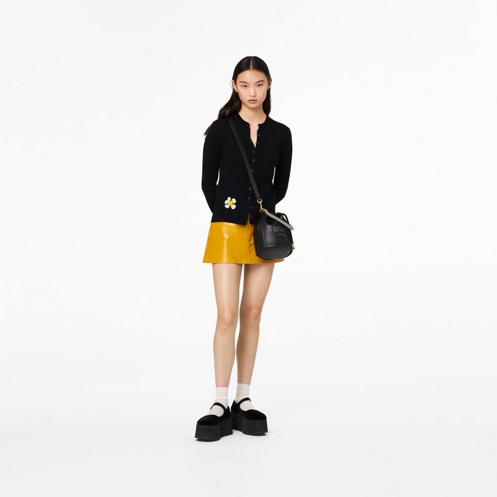 Marc Jacobs Leather Women's Bucket Bag Black  Australia |  EJC-206381