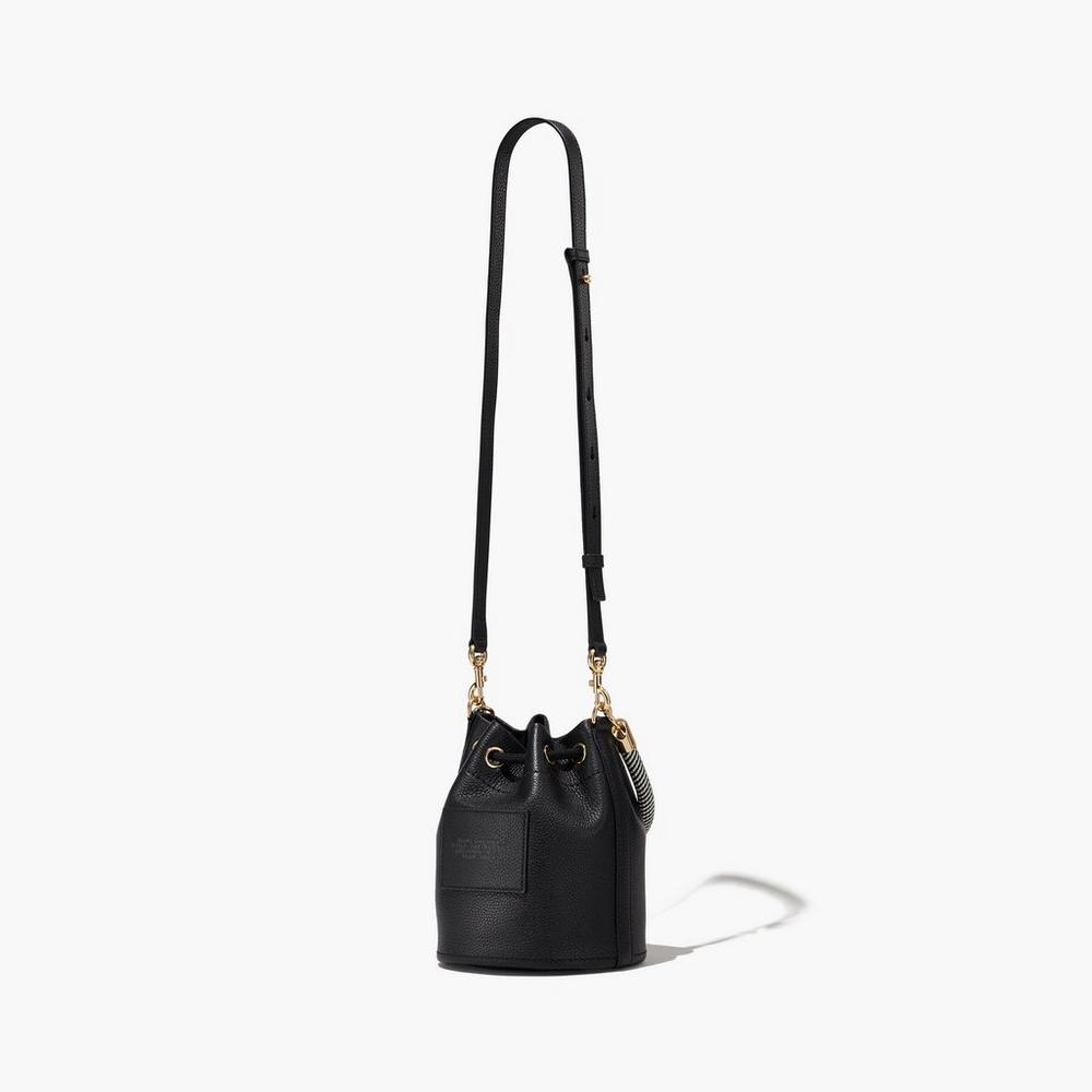 Marc Jacobs Leather Women's Bucket Bag Black  Australia |  EJC-206381