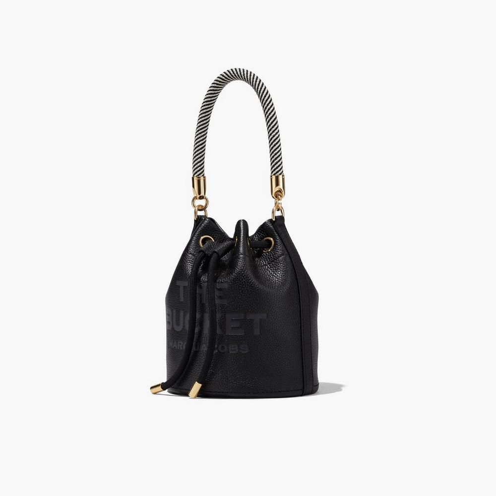 Marc Jacobs Leather Women's Bucket Bag Black  Australia |  EJC-206381