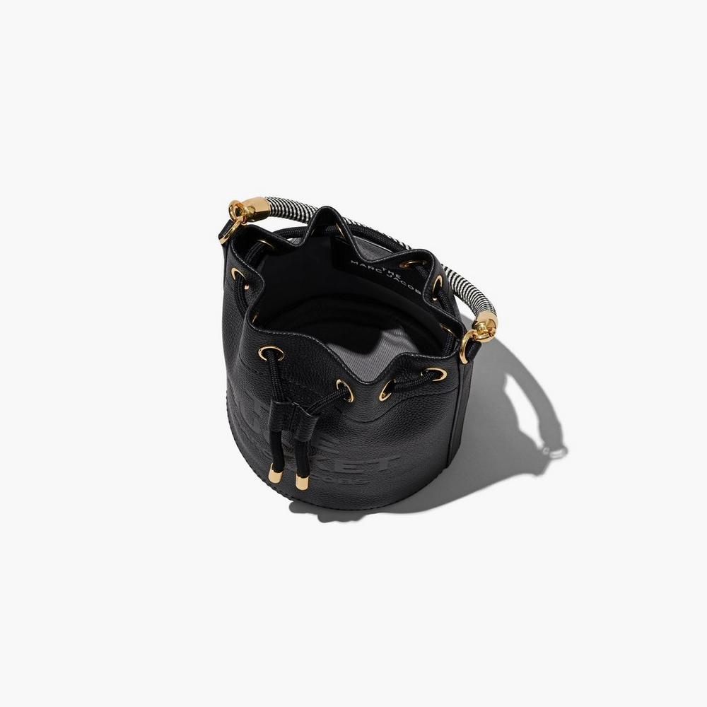 Marc Jacobs Leather Women's Bucket Bag Black  Australia |  EJC-206381