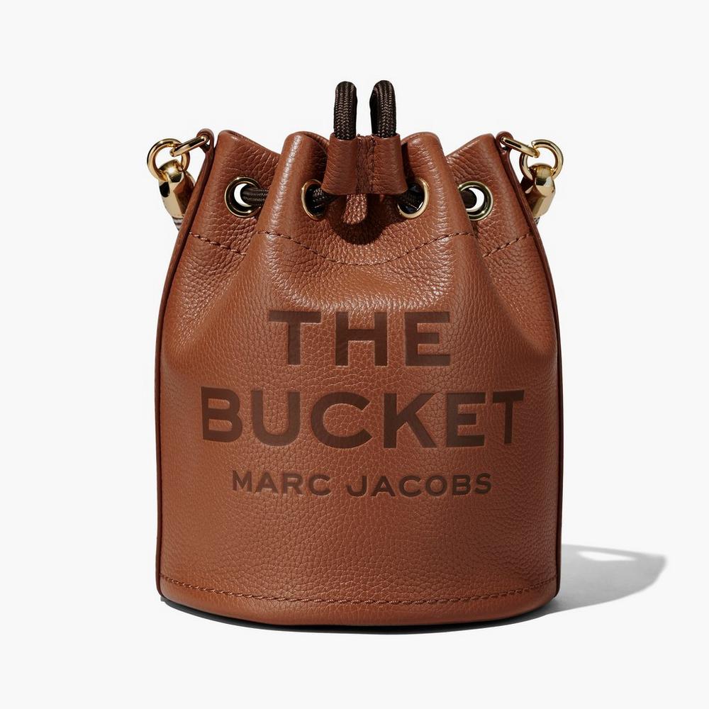 Marc Jacobs Leather Women's Bucket Bag Brown  Australia |  KXY-549160