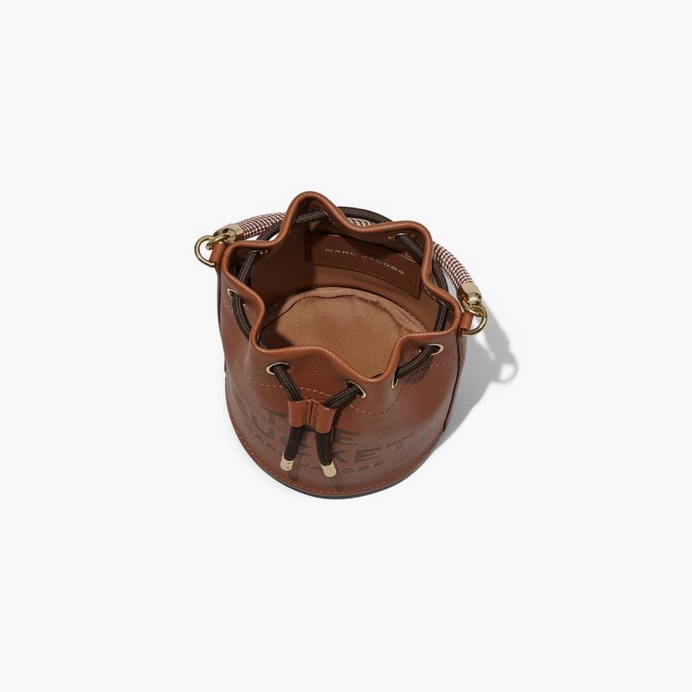 Marc Jacobs Leather Women's Bucket Bag Brown  Australia |  KXY-549160