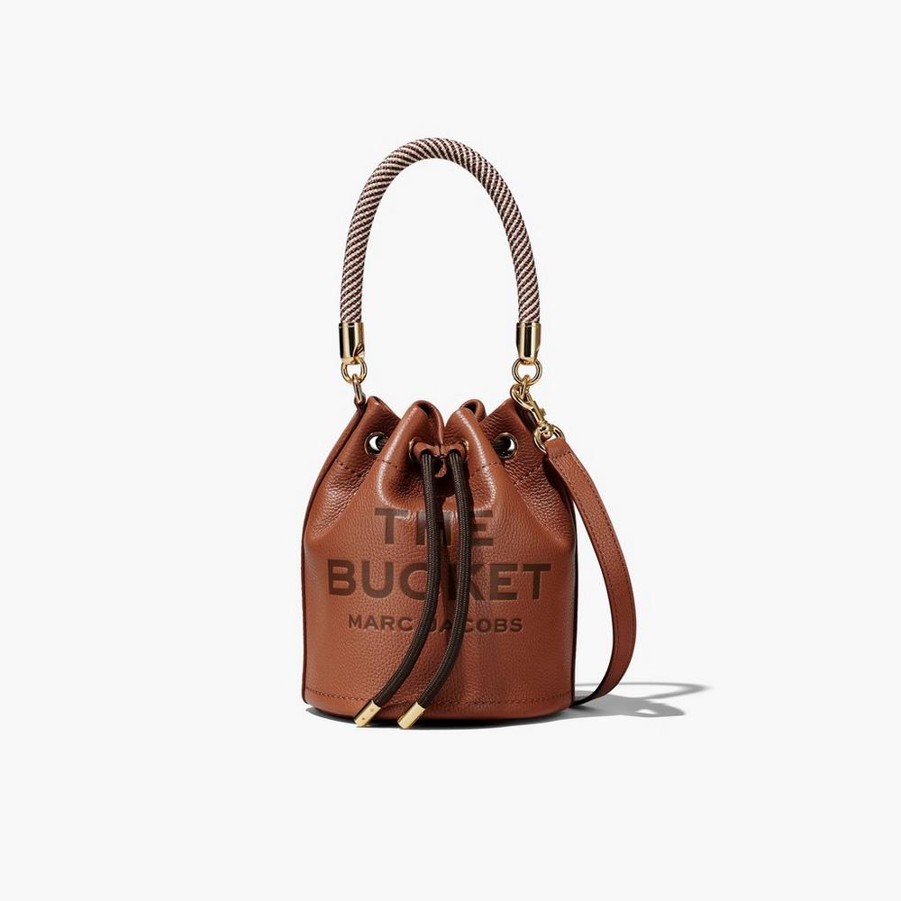 Marc Jacobs Leather Women\'s Bucket Bag Brown  Australia |  KXY-549160