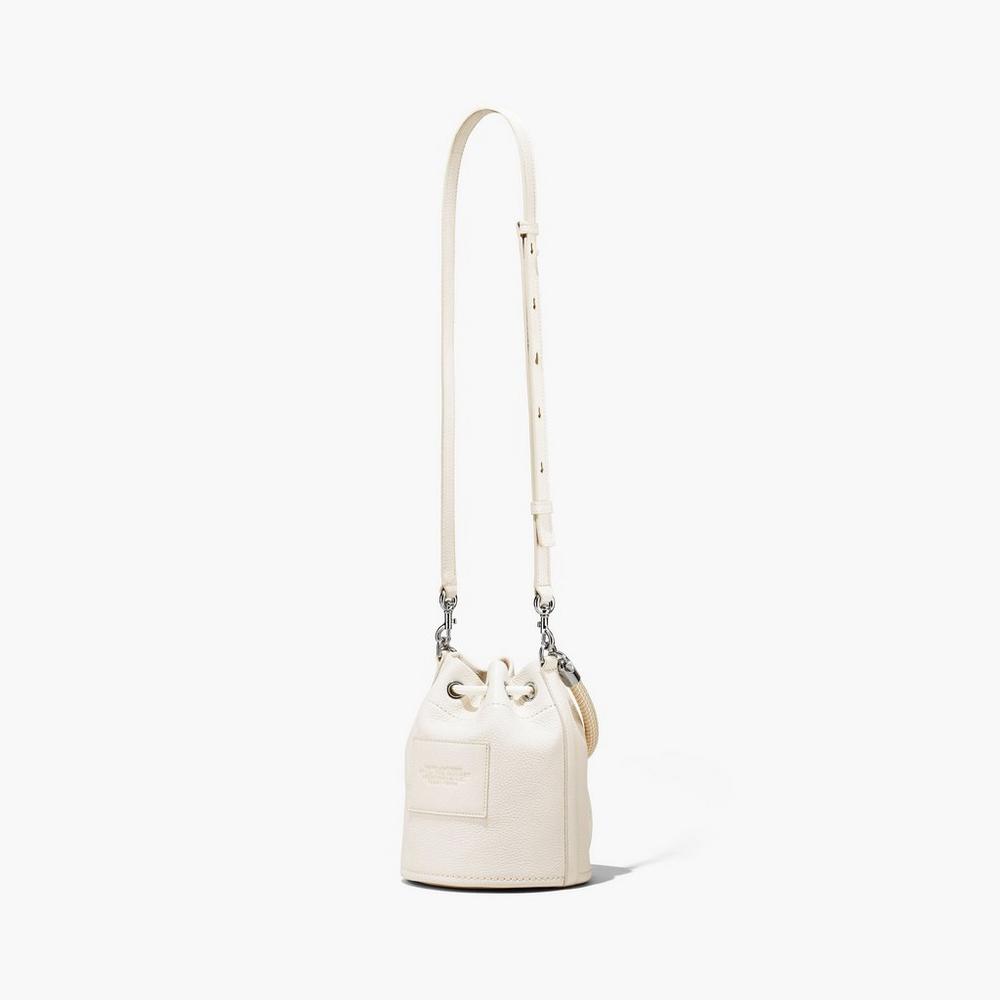 Marc Jacobs Leather Women's Bucket Bag Cotton / Silver  Australia |  PES-798536