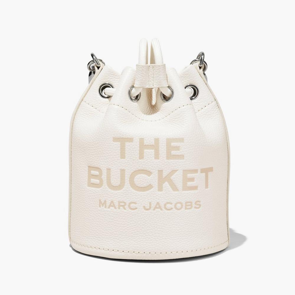 Marc Jacobs Leather Women's Bucket Bag Cotton / Silver  Australia |  PES-798536