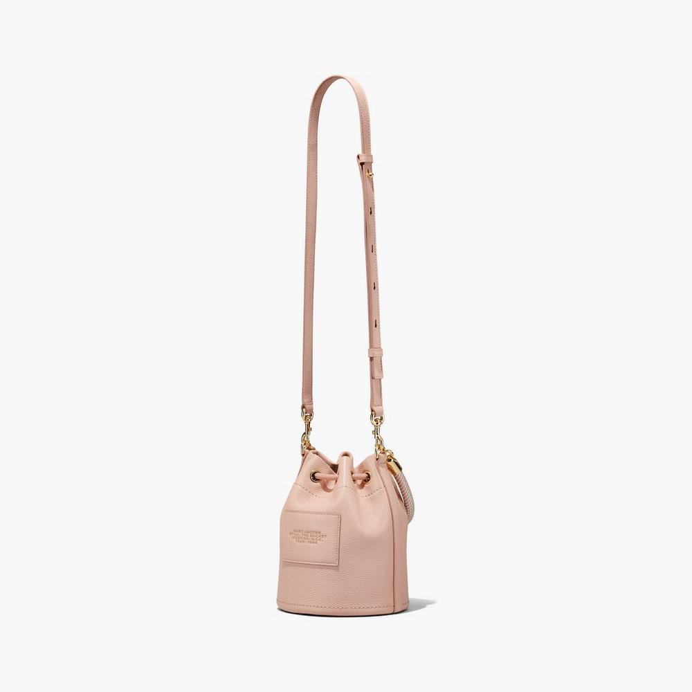 Marc Jacobs Leather Women's Bucket Bag Rose  Australia |  EDG-158027