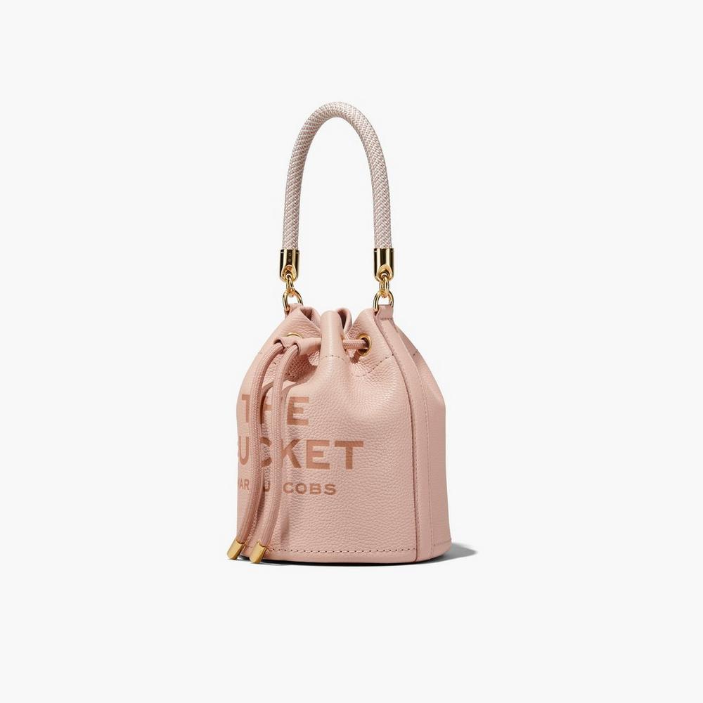 Marc Jacobs Leather Women's Bucket Bag Rose  Australia |  EDG-158027