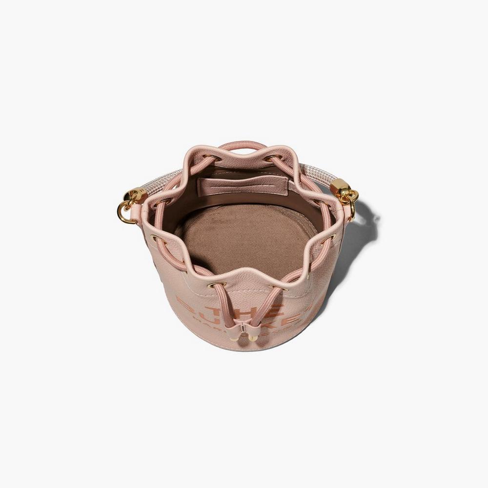 Marc Jacobs Leather Women's Bucket Bag Rose  Australia |  EDG-158027