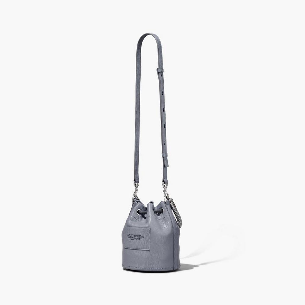 Marc Jacobs Leather Women's Bucket Bag Wolf Grey  Australia |  FDW-452391