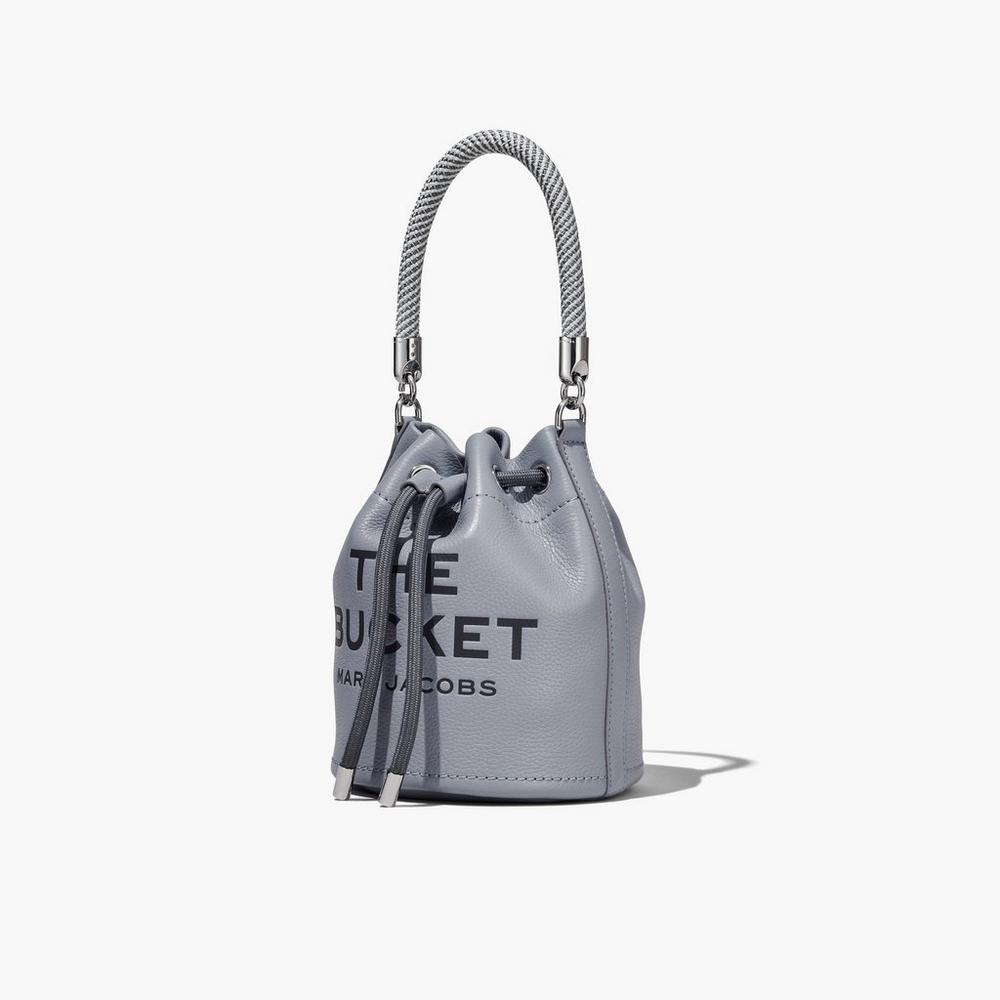 Marc Jacobs Leather Women's Bucket Bag Wolf Grey  Australia |  FDW-452391