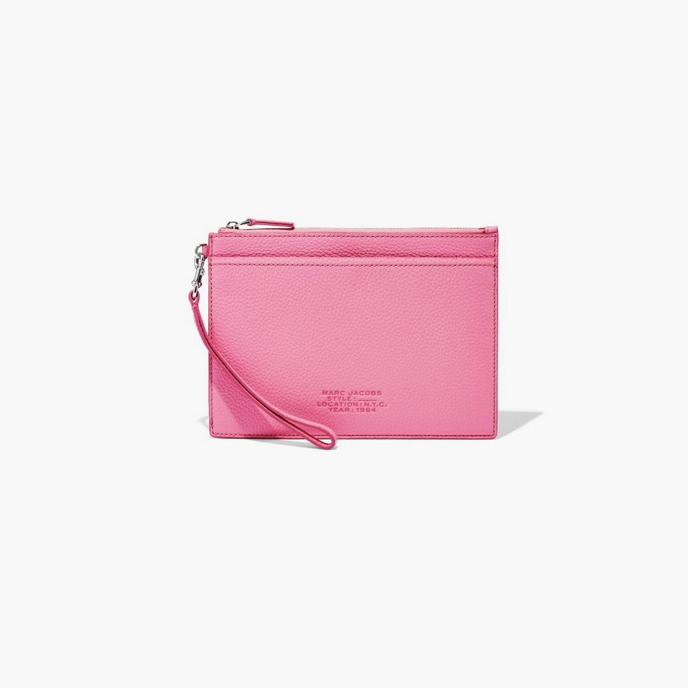 Marc Jacobs Leather Wristlet Women\'s Small Wallets Candy Pink  Australia |  ODX-493651