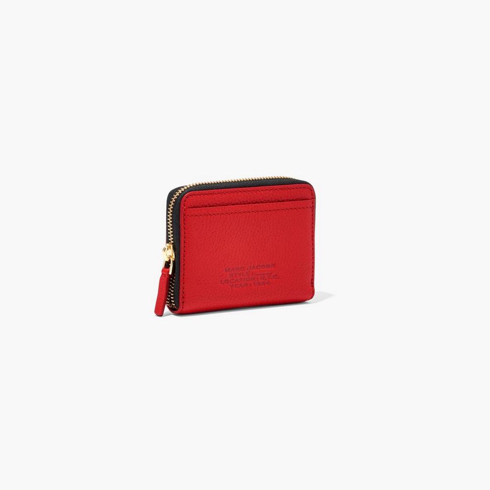 Marc Jacobs Leather Zip Around Women's Small Wallets True Red  Australia |  AXZ-817630