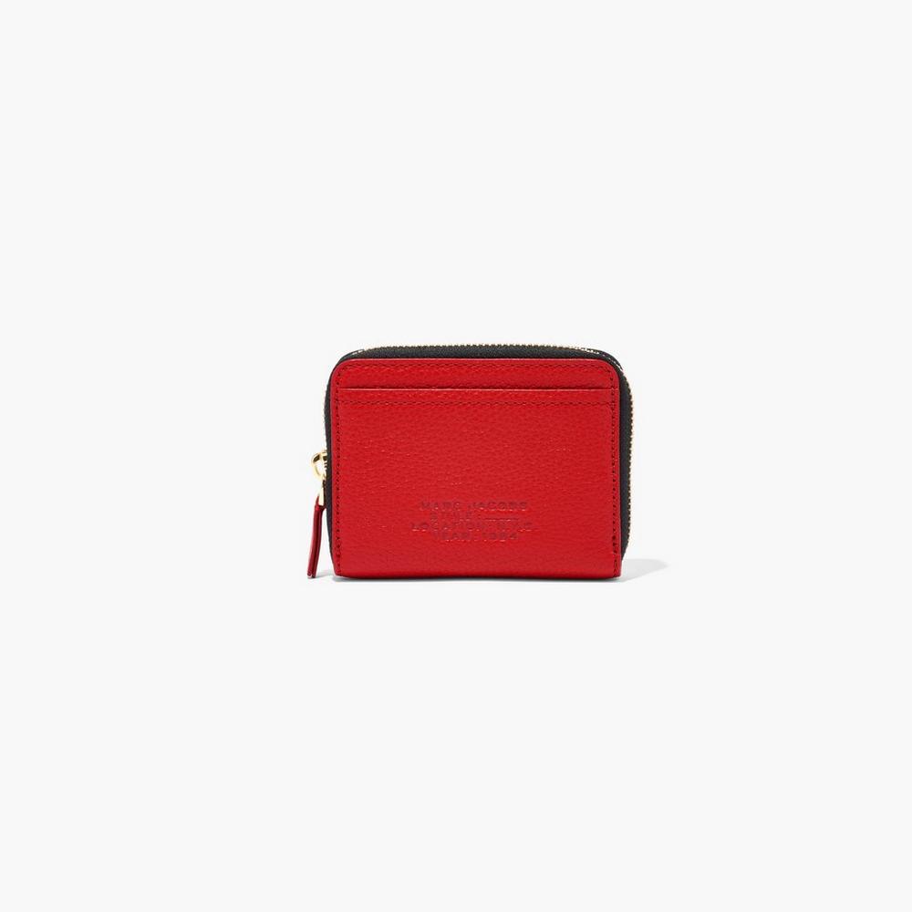 Marc Jacobs Leather Zip Around Women\'s Small Wallets True Red  Australia |  AXZ-817630