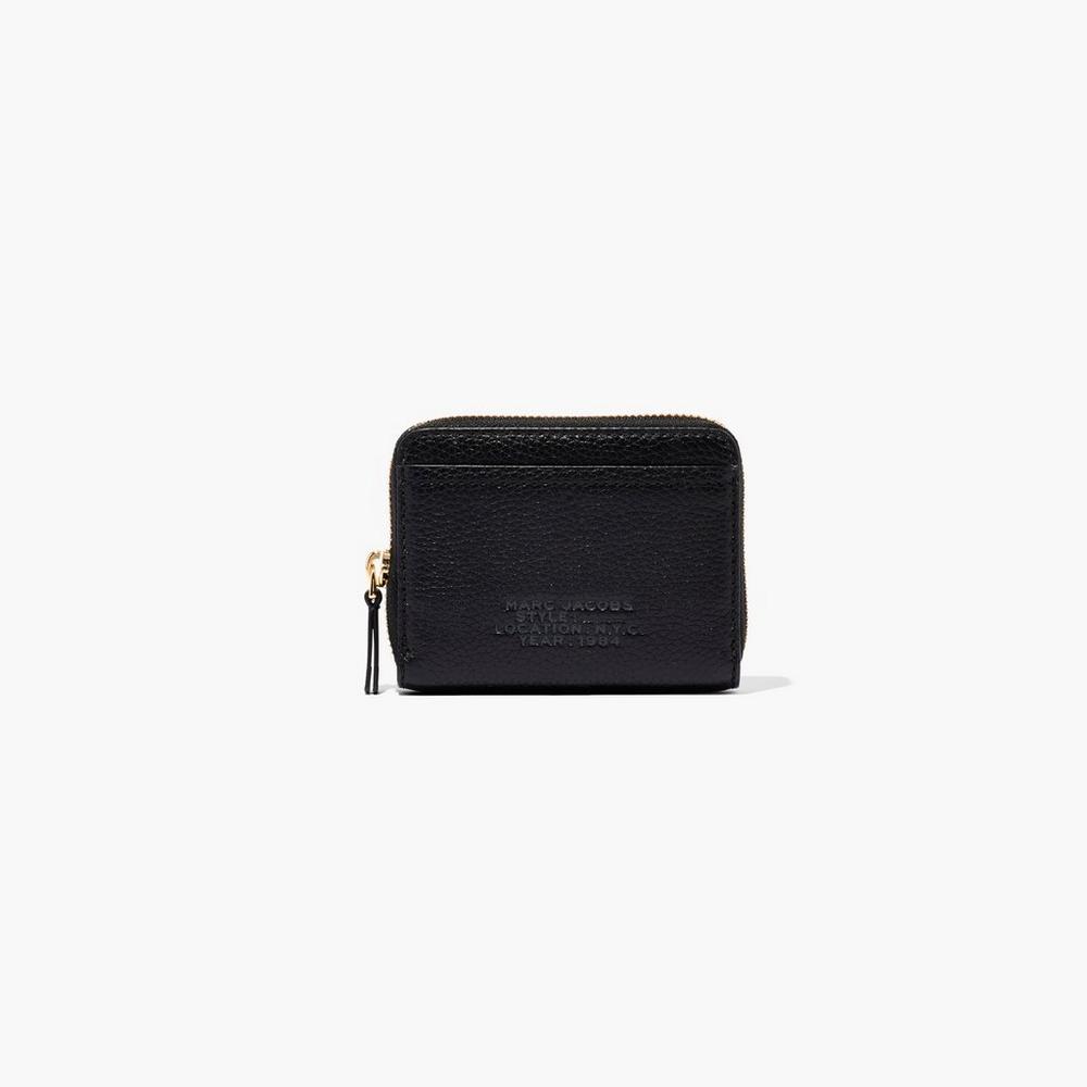 Marc Jacobs Leather Zip Around Women\'s Small Wallets Black  Australia |  BPZ-246308