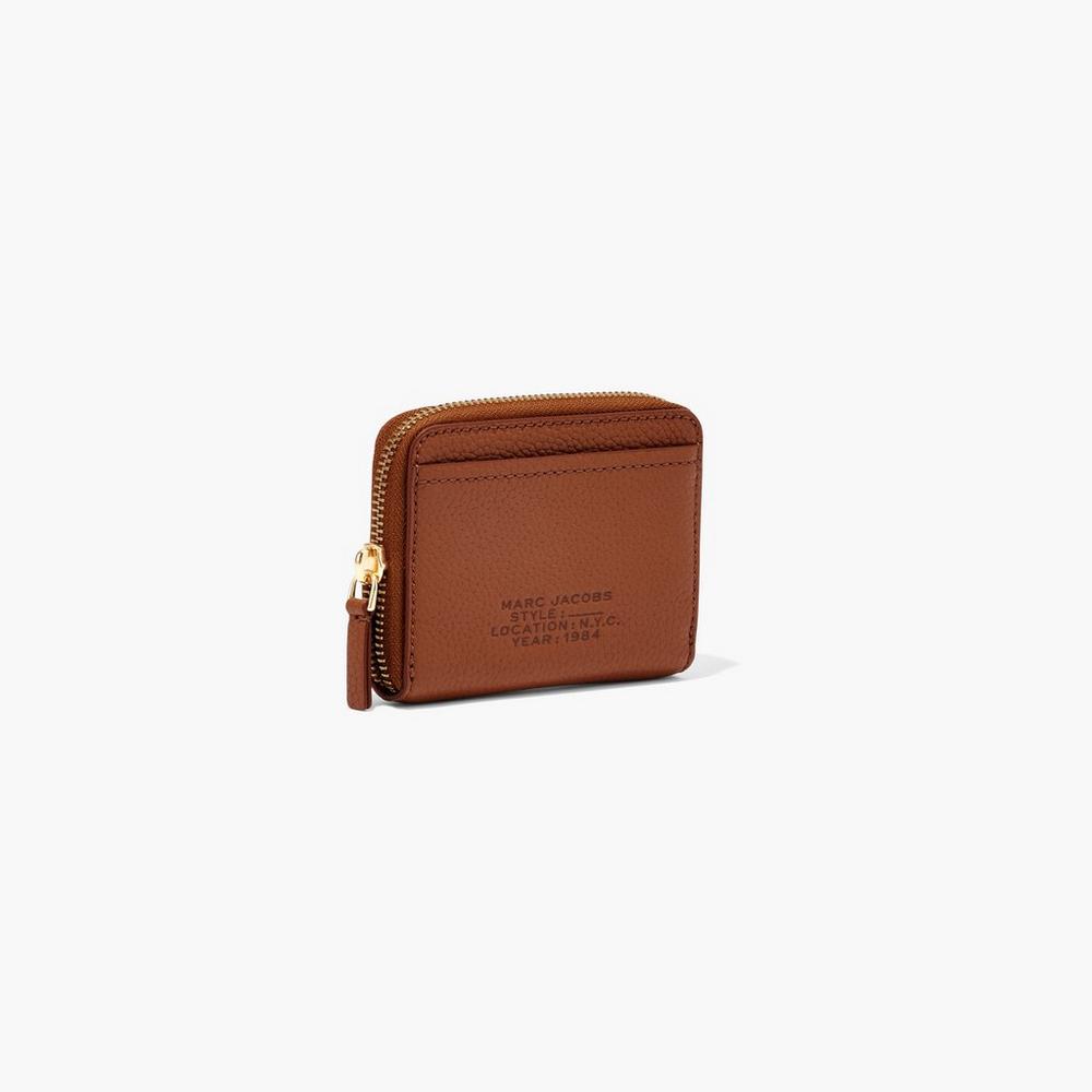 Marc Jacobs Leather Zip Around Women's Small Wallets Brown  Australia |  TDN-647183