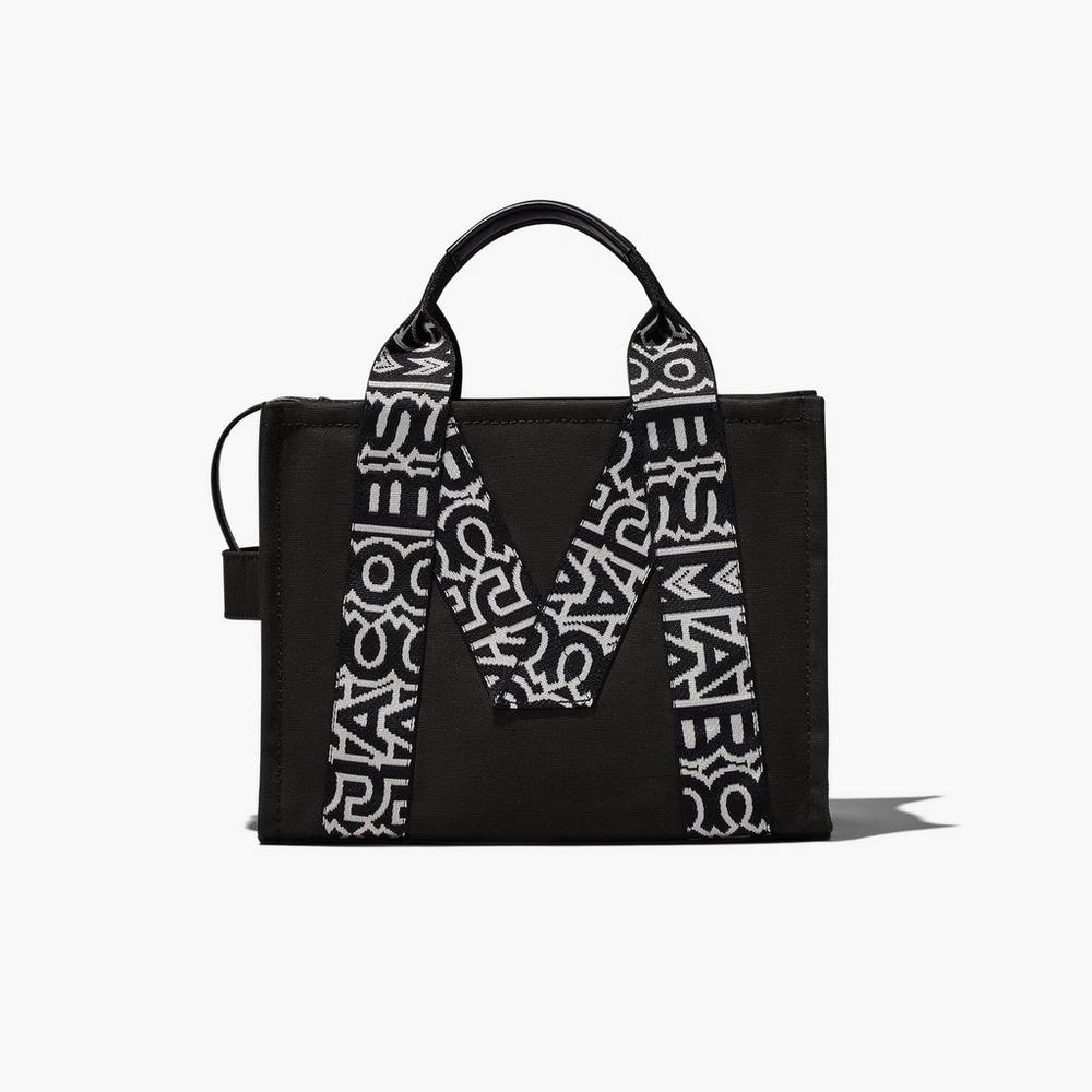 Marc Jacobs M Medium Women's Tote Bag Black / White  Australia |  GRS-732486