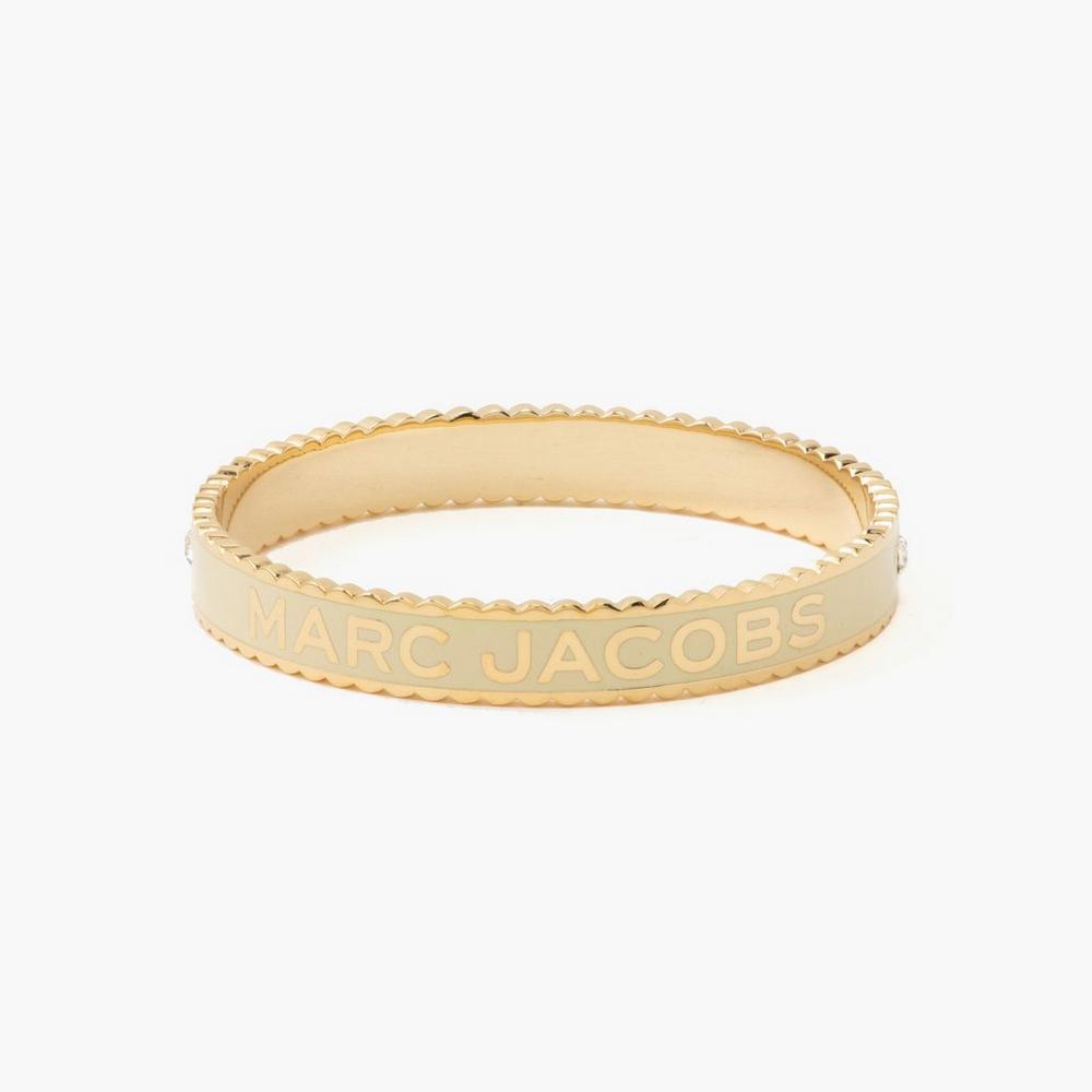 Marc Jacobs Medallion Large Women\'s Bangle Cream / Gold  Australia |  MJE-096284