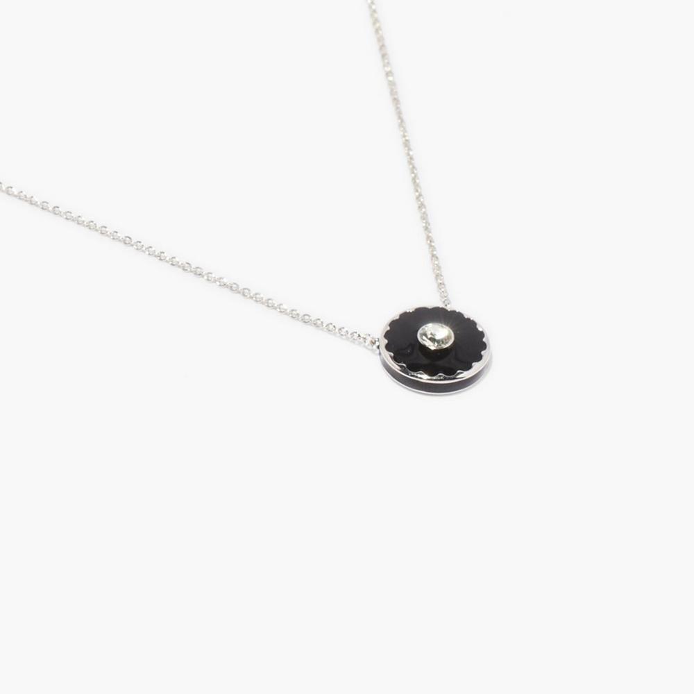 Marc Jacobs Medallion Pendant Women's Necklace Black / Silver  Australia |  GDU-304761