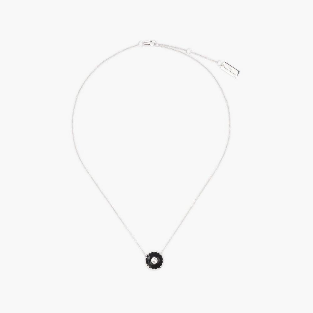 Marc Jacobs Medallion Pendant Women's Necklace Black / Silver  Australia |  GDU-304761