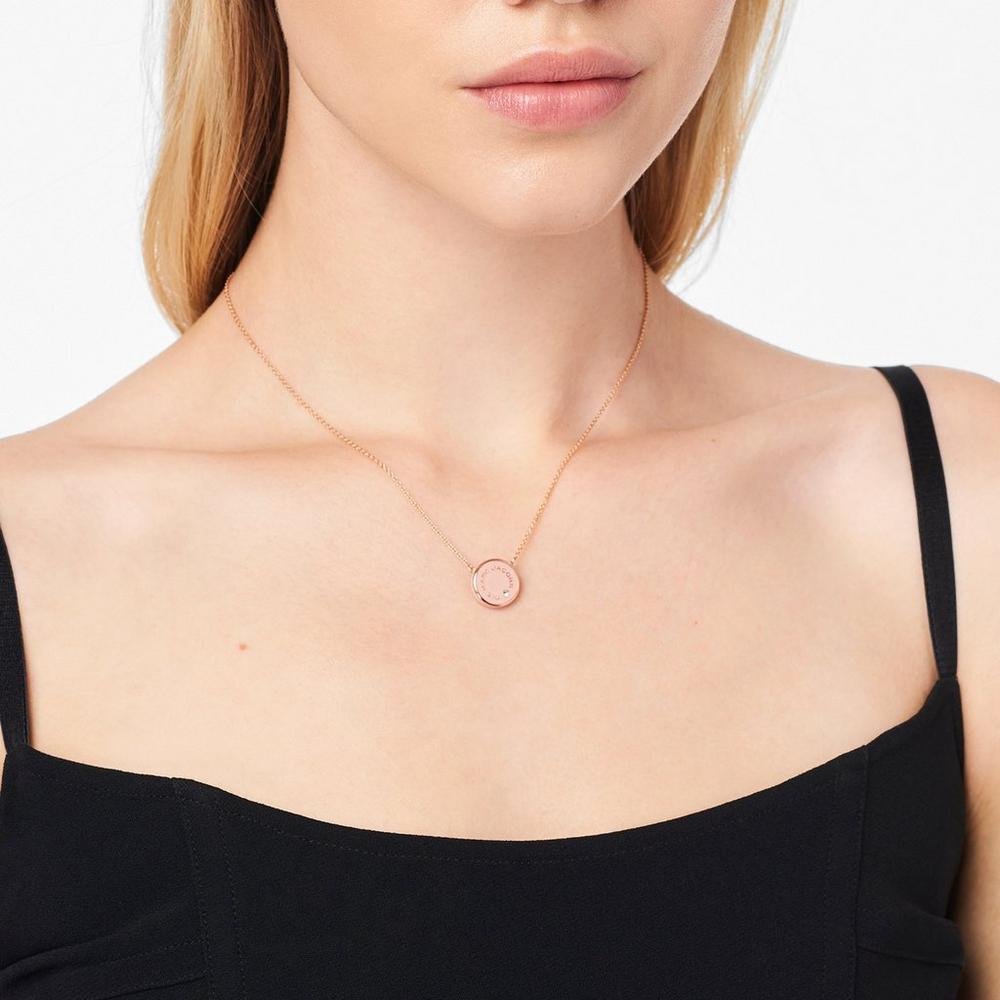 Marc Jacobs Medallion Pendant Women's Necklace Sand / Rose Gold  Australia |  HNO-478059