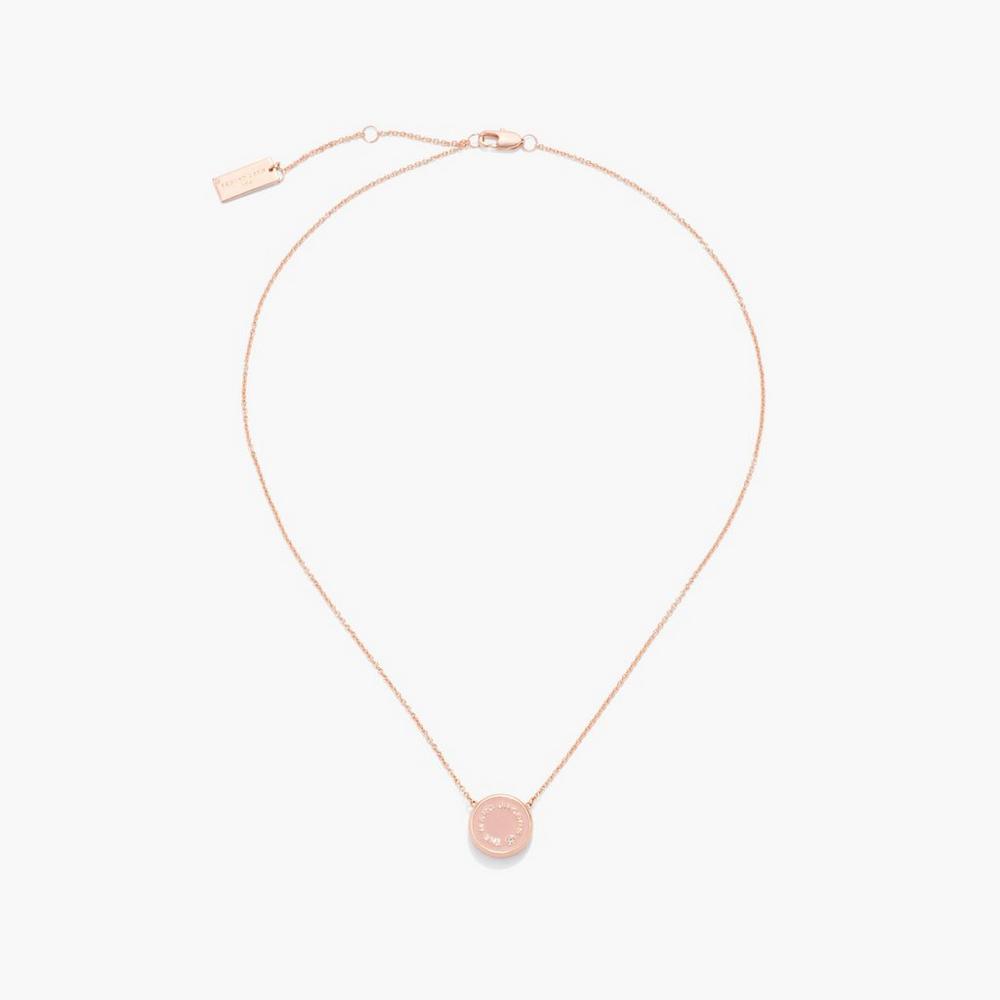 Marc Jacobs Medallion Pendant Women's Necklace Sand / Rose Gold  Australia |  HNO-478059