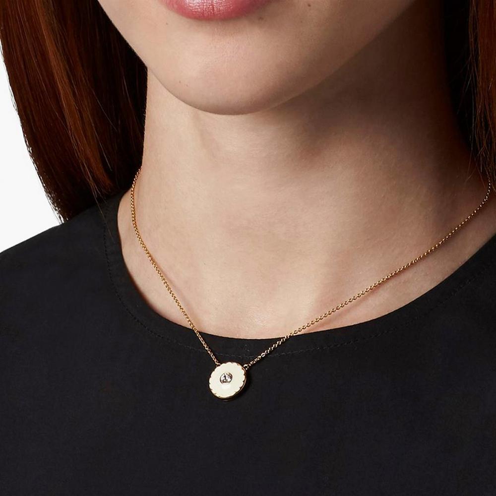 Marc Jacobs Medallion Pendant Women's Necklace Cream / Gold  Australia |  ICV-590263