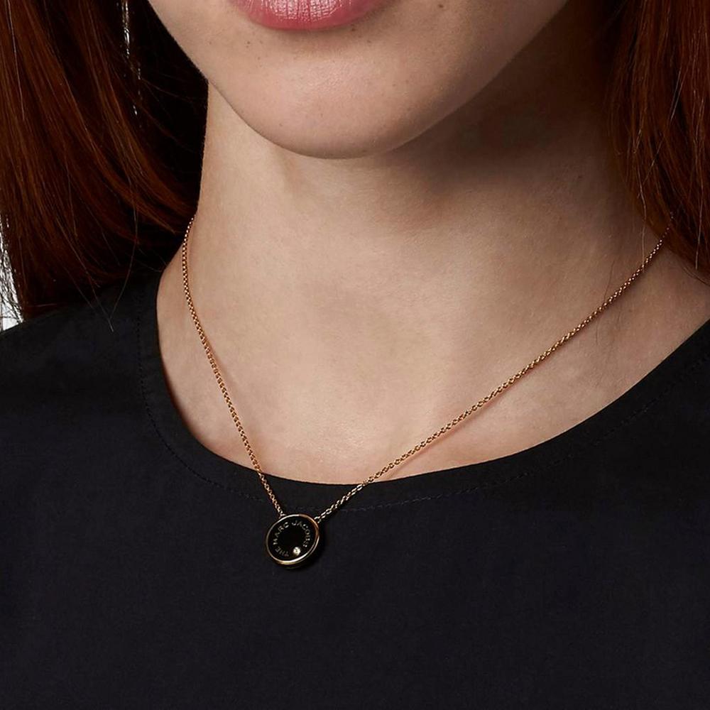 Marc Jacobs Medallion Pendant Women's Necklace Black / Gold  Australia |  SWT-624037