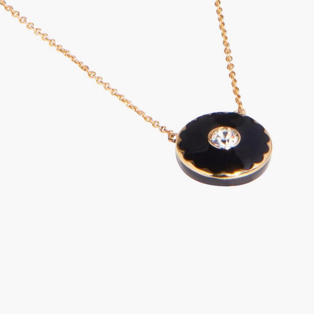 Marc Jacobs Medallion Pendant Women's Necklace Black / Gold  Australia |  SWT-624037