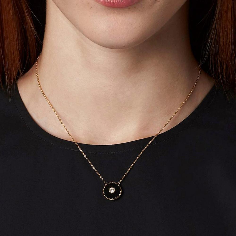 Marc Jacobs Medallion Pendant Women's Necklace Black / Gold  Australia |  SWT-624037