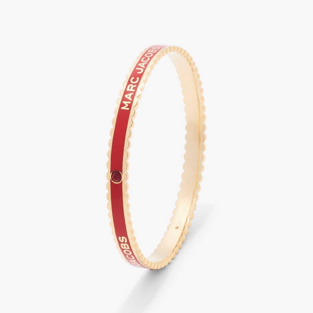 Marc Jacobs Medallion Scalloped Women's Bangle True Red / Gold  Australia |  OEM-382104