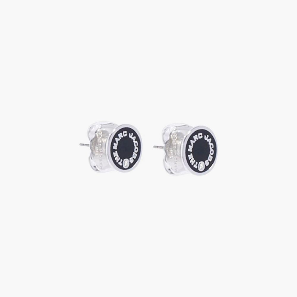 Marc Jacobs Medallion Studs Women\'s Earrings Black / Silver  Australia |  LWF-074582