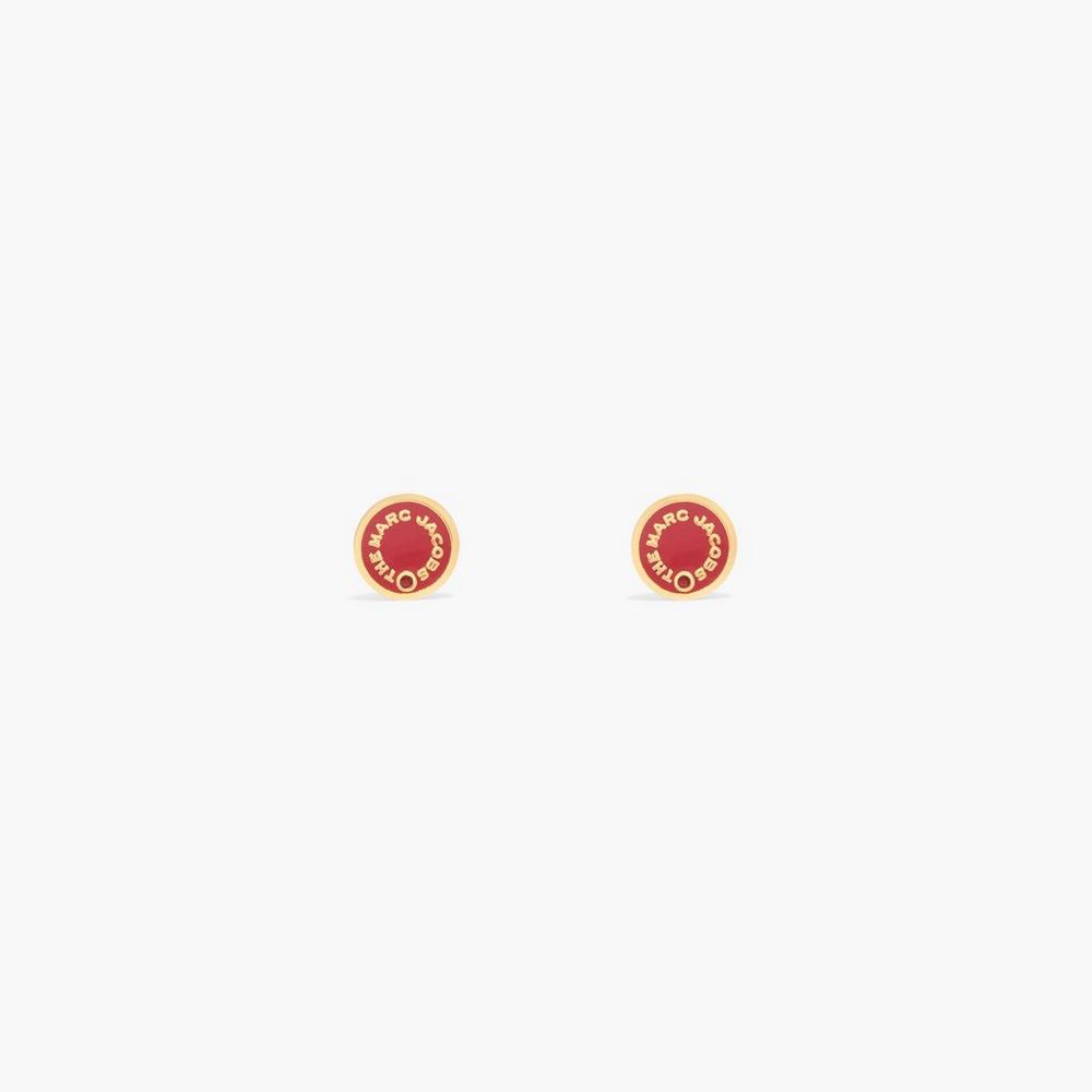 Marc Jacobs Medallion Studs Women's Earrings True Red / Gold  Australia |  ZFR-396087