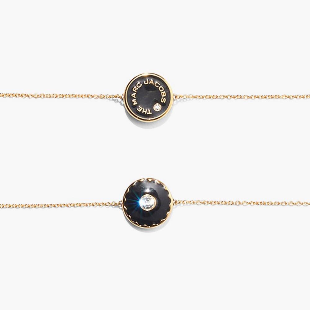 Marc Jacobs Medallion Women's Bracelet Black / Gold  Australia |  ODL-836259