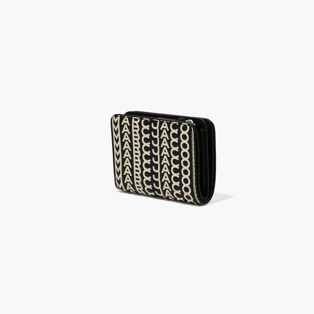 Marc Jacobs Mini Compact Women's Small Wallets Black / White  Australia |  SIQ-805961